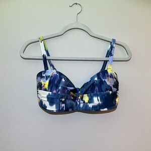 DKNY White and Blue Bikini Top